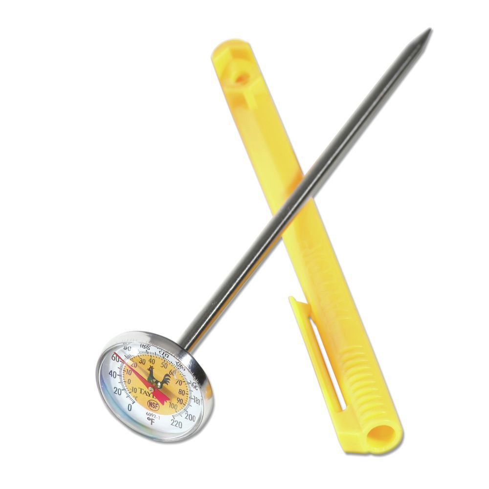 Taylor Bi-Therm® Yellow Color-Coded Dial Thermometer - 5"L Stem