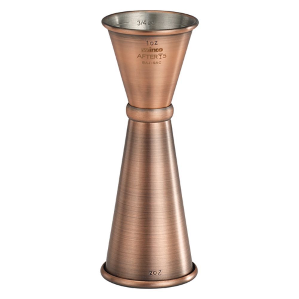 Winco BAJ-9AC After 5 Jigger w/Inner Marking Lines, 1 x 2 oz, Antique Copper Finish