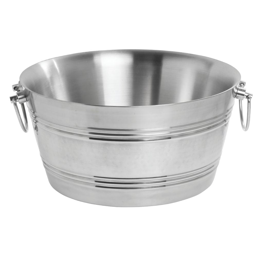 American Standard DWBT15 15 qt Stainless Steel Double Wall Party Tub - 15" Dia x 7"H, Insulated with Swing Handles