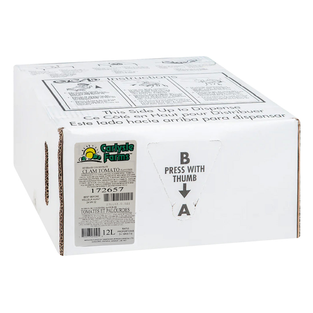 12 L Fountain Syrups (BIBS) - Cranberry, Margarita/Lime, Pineapple, Orange Juice, Ceasar/Clamato