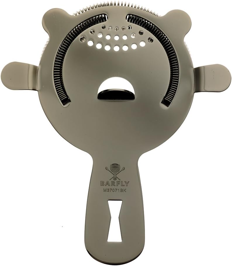 Barfly - M37071BK, Heavy-Duty 4 Prong Spring Bar Strainer, 1 Unit, Black