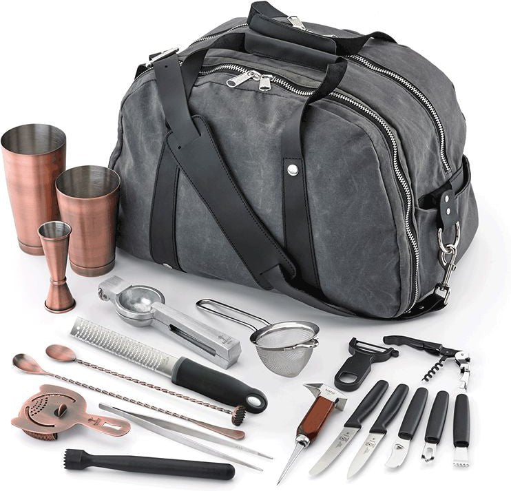Barfly - M37103ACP, Deluxe II Canvas Metal Bartending Pack, 1 unit, Antique Copper-Plated