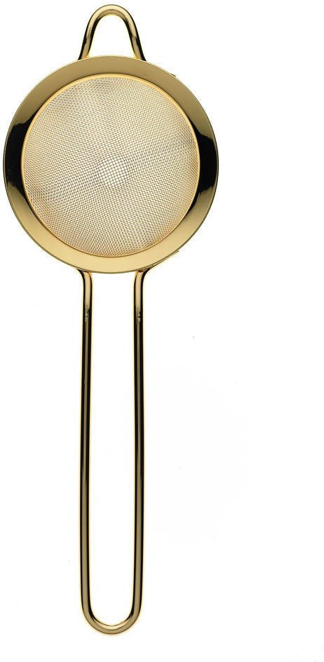 Barfly - M37025GD, Gold Plated Fine Mesh Strainer, 6" diameter, Gold