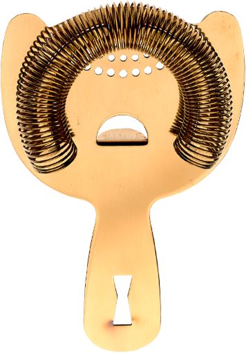 Barfly - M37071GD, Heavy-Duty 4 Prong Gold Plated Bar Strainer, 7.5 x 4.5 inches, Gold