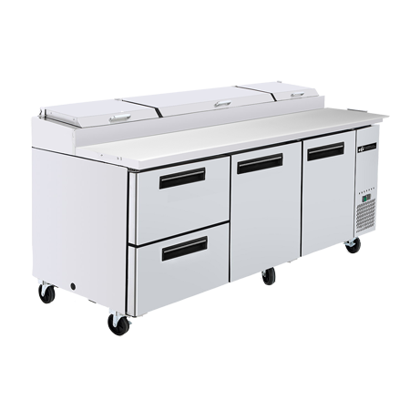 EFI CPDW2-93VC 93" Stainless Steel Refrigerated Pizza Prep Table - 26 Cu. Ft., Versatile & Efficient Design