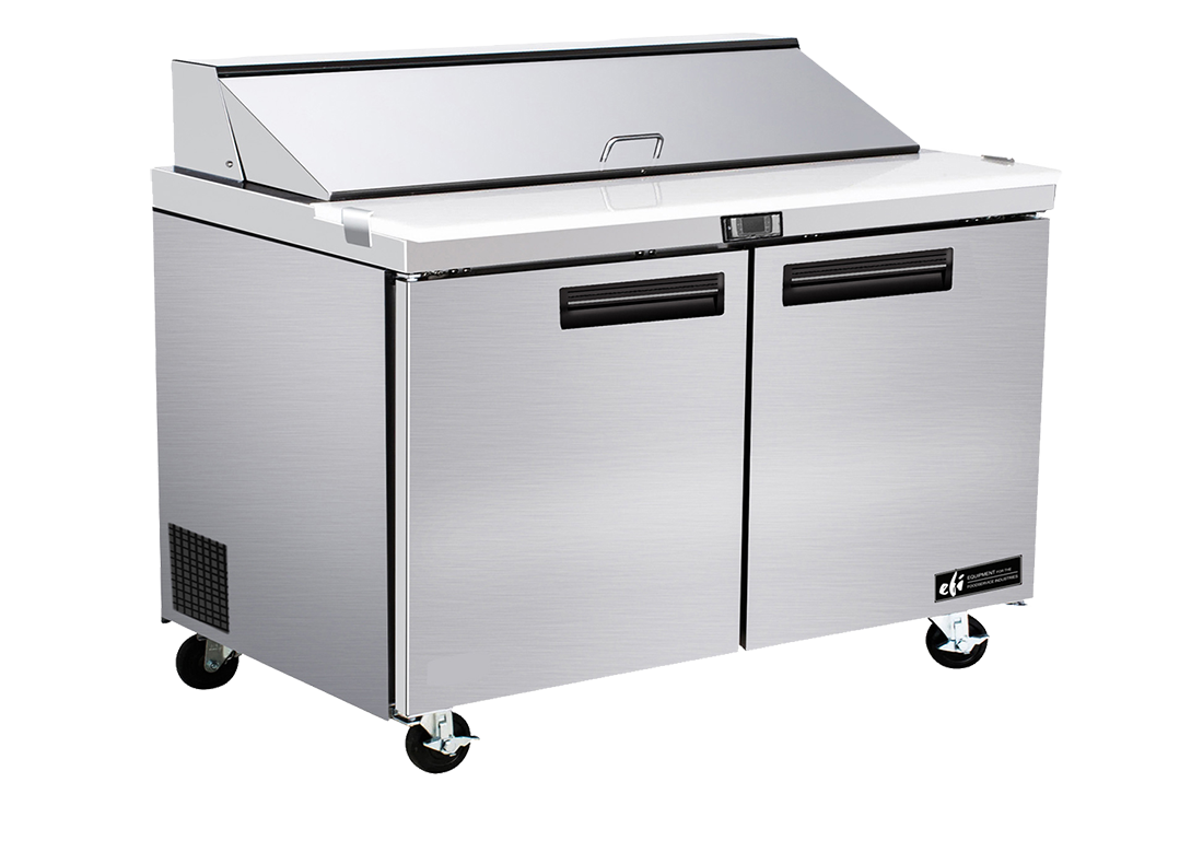 EFI CSDR2-36VC 36" 2-Door Stainless Steel Prep Table - 8.6 Cu. Ft. Cooler for Salad & Sandwiches