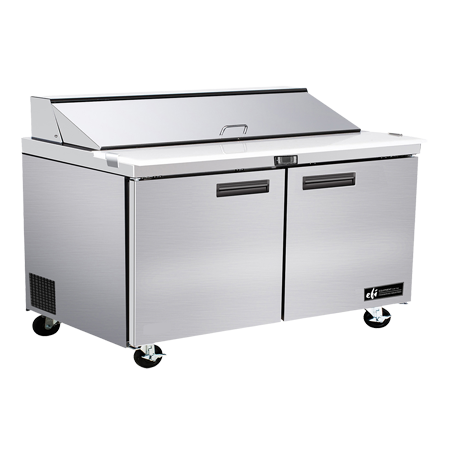 EFI CSDR2-60VC 60" 2-Door Stainless Steel Prep Table - 17.2 Cu. Ft, Versatile, Durable & Efficient for Food Prep