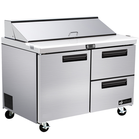 EFI CSDW2-48VC 48" Stainless Steel Salad/Sandwich Prep Table - 12 Cu. Ft., 2-Drawer, 1-Door, Versatile Design.