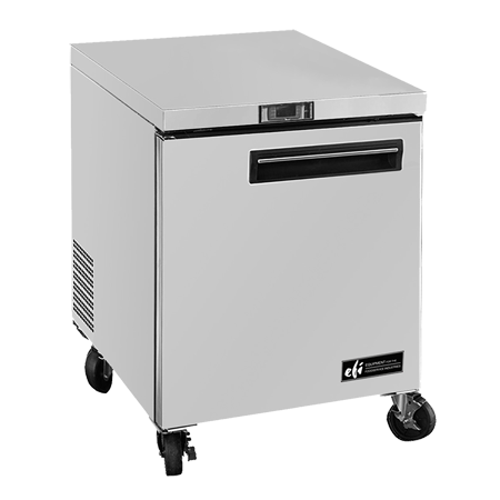 EFI FUDR1-27VC-L 27" Stainless Steel Undercounter Freezer - 7.2 Cu. Ft, Solid Door, Versa-Chill Series, -22¡ to -18¡F