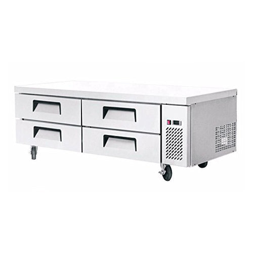 EFI CCB-72 72" 4 Drawer Refrigerated Chef Base - Stainless Steel, Side Mounted Refrigeration, 33¡F to 38¡F Temperature Range