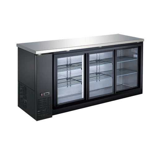 EFI CBBGDS3-72CC 72? 3 Sliding Door Glass Back Bar Refrigerator