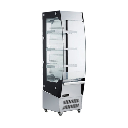 EFI - CGOM-1969, 20" Black Open Air Curtain Merchandiser, 7.8 cu. ft. with LED lighting & adjustable shelves.