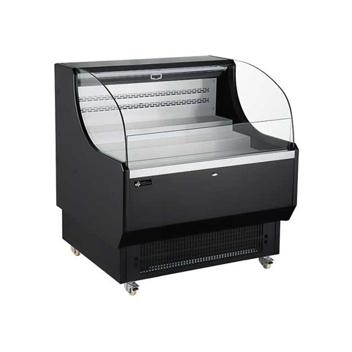 EFI CGOM-3942 39" Horizontal Open Air Merchandiser, 36"W x 34.1"D x 42"H, with LED lighting & adjustable shelves.