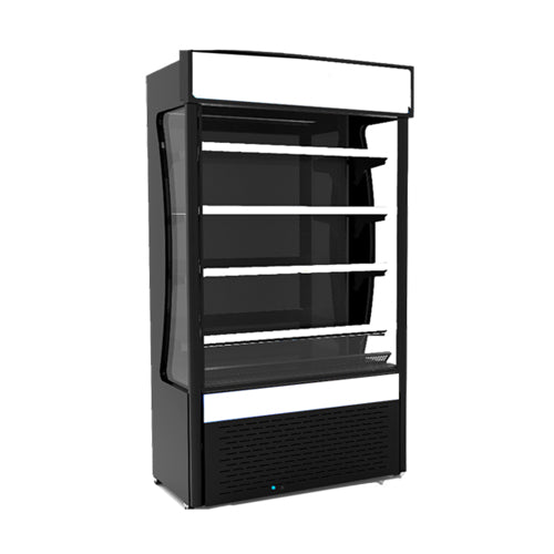 EFI CGOM-4683 46" Open Air Curtain Merchandiser - Black, 13.3 cu. ft., LED lit, adjustable shelves, 1 HP Refrigeration.