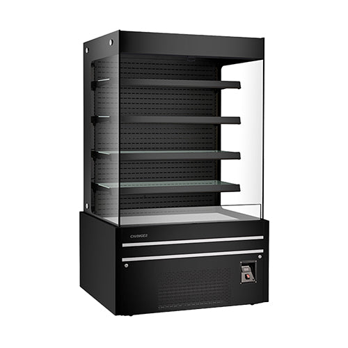 EFI CGOMB-4880 48" Open Air Curtain Merchandiser - 26.8 cu. ft., black, LED lighting, adjustable shelves, auto defrost.