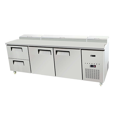 EFI CPDW2-93VC 93" Stainless Steel Refrigerated Pizza Prep Table - 26 Cu. Ft., Versatile & Efficient Design