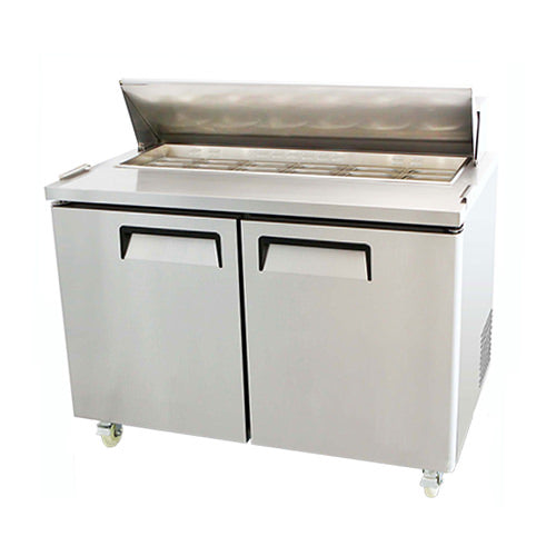 EFI CSDR2-60VC 60" 2-Door Stainless Steel Prep Table - 17.2 Cu. Ft, Versatile, Durable & Efficient for Food Prep