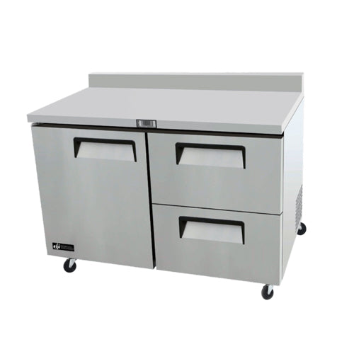 EFI CWDW2-48VC Worktop Refrigerator, 48" with 1 Door & 2 Drawers, Stainless Steel, 12 cu. ft. Capacity, Versa-Chill Series
