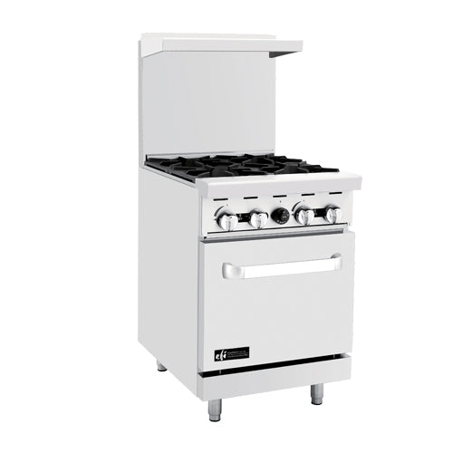 EFI RCTRS-4B-N 24" Natural Gas Range, 4 Burners, Stainless Steel, 124,000 BTU, Ideal for Restaurants