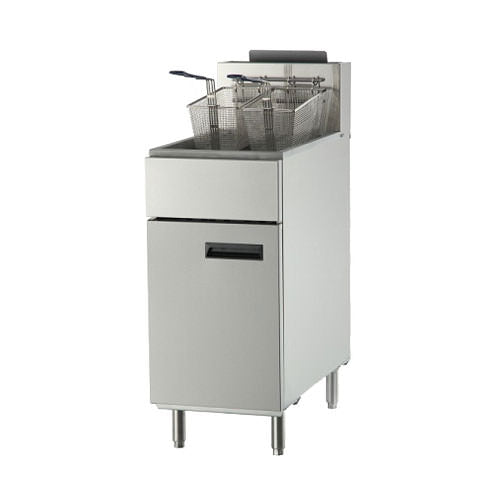 EFI RCTFS-50N 50 lb Natural Gas Floor Fryer - 4 Burners, Stainless Steel, ETL-Sanitation, 136,000 BTU