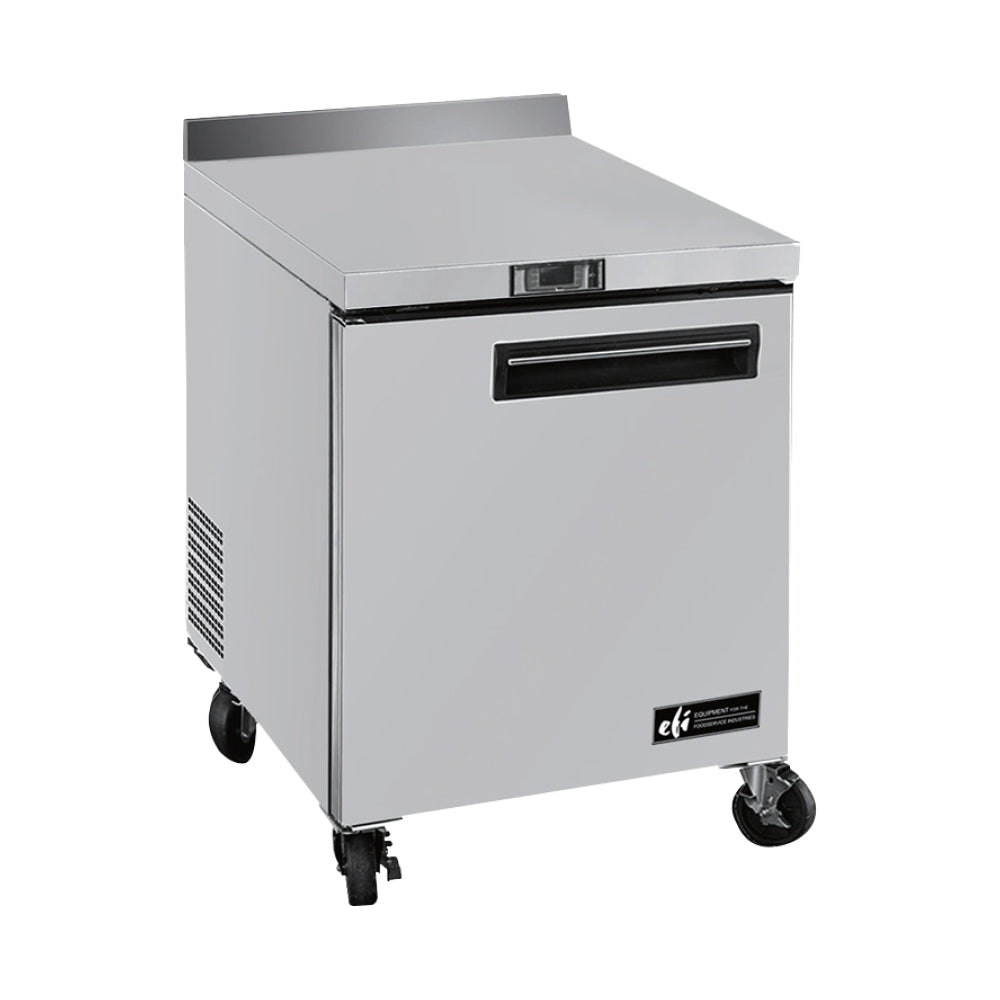 EFI FWDR1-27VC-L 27" Stainless Steel Work Top Freezer - 7.2 Cu. Ft, Rear-Mounted, Self-Closing Door, Backsplash