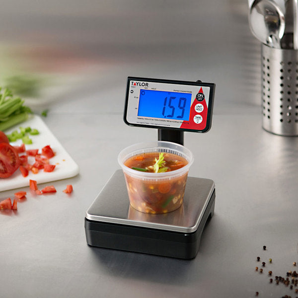 Taylor - TE10T, 10 lb Digital Portion Scale with Tower, Compact Size, Black