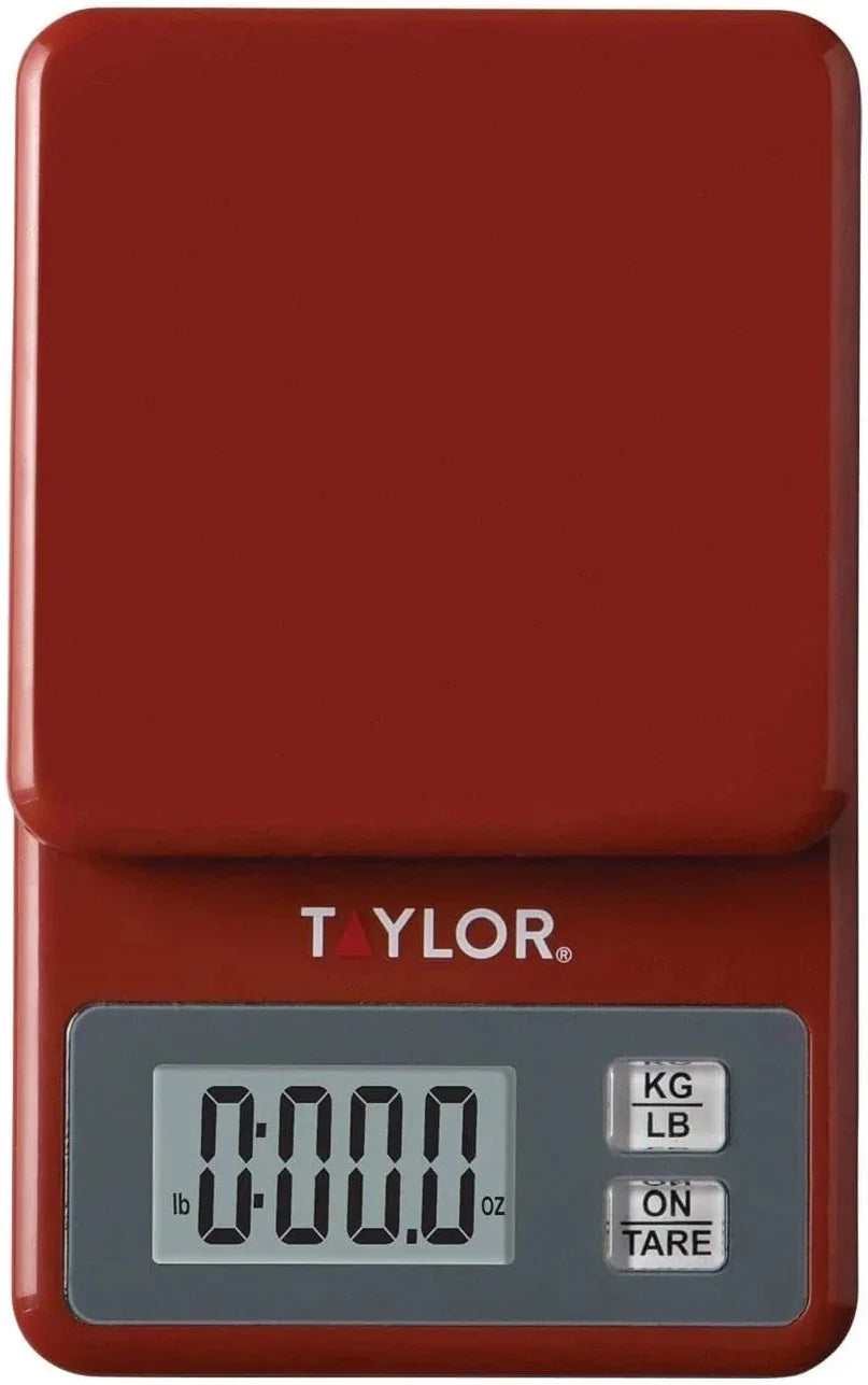 Taylor - 11 lb Compact Digital Scale - 3817R, Portable Kitchen Scale, 11 lb capacity, Red