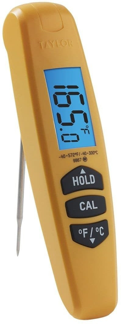 Taylor - 4" Digital Folding Probe Thermometer, Model 9867FDA, Compact and Portable, Black