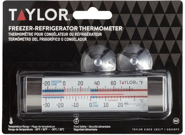 Taylor - 4.75" Classic Tube Refrigerator/Freezer Thermometer - 5925NFS, Reliable Temperature Measurement, Compact Design, White