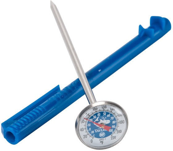 Taylor - 6092NBLBC, Blue Instant Read Pocket Probe Dial Thermometer, Compact Size, Blue