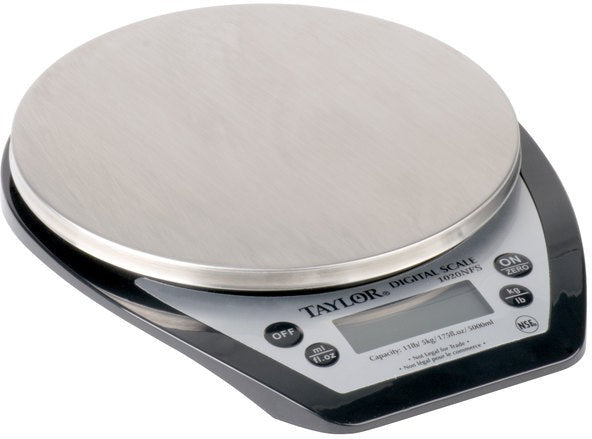 Taylor - 1020NFS, Digital Kitchen Scale, Compact Design, Black