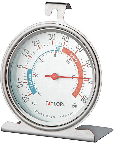Taylor - Fridge/Freezer Dial Thermometer - 5924, Accurate Temperature Reading, Compact Size, White
