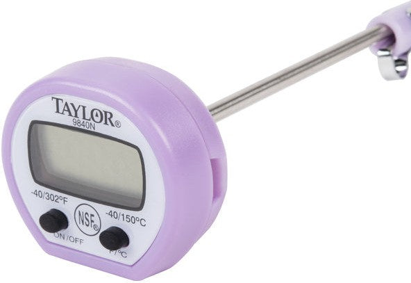 Taylor - 9840PRN, Purple Digital Allergy Thermometer, Pocket Size, Compact Design