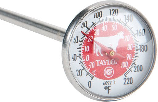 Taylor - 6092NRDBC, Red Instant Read Pocket Probe Dial Thermometer, Compact Size, Red