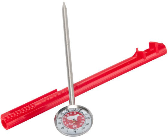 Taylor - 6092NRDBC, Red Instant Read Pocket Probe Dial Thermometer, Compact Size, Red
