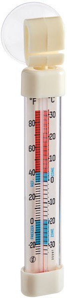 Taylor - Refrigerator/Freezer Tube Thermometer - 3509FS, Durable and Accurate, 6.5 x 2.5 x 1 inches, Silver