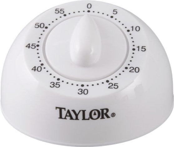 Taylor - 5832, TruTemp Basic 60 Minute Long Ring Mechanical Timer, Compact Size, White