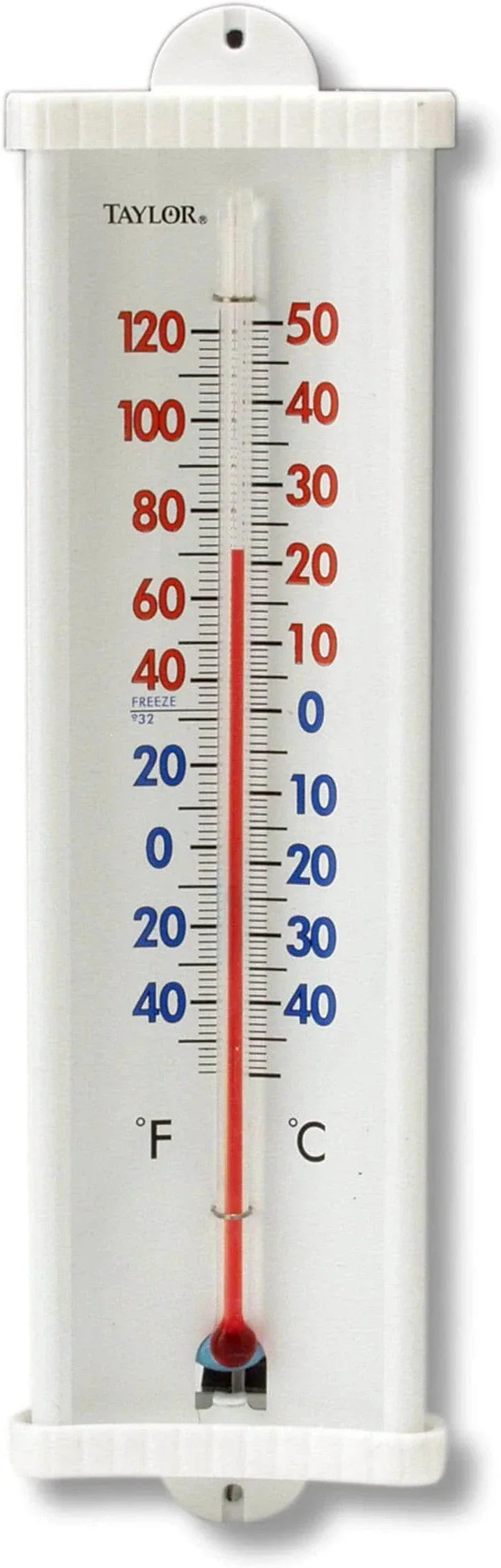 Taylor - 5132N, White Aluminum Back Utility Wall Thermometer, 12.5" x 4.75", White