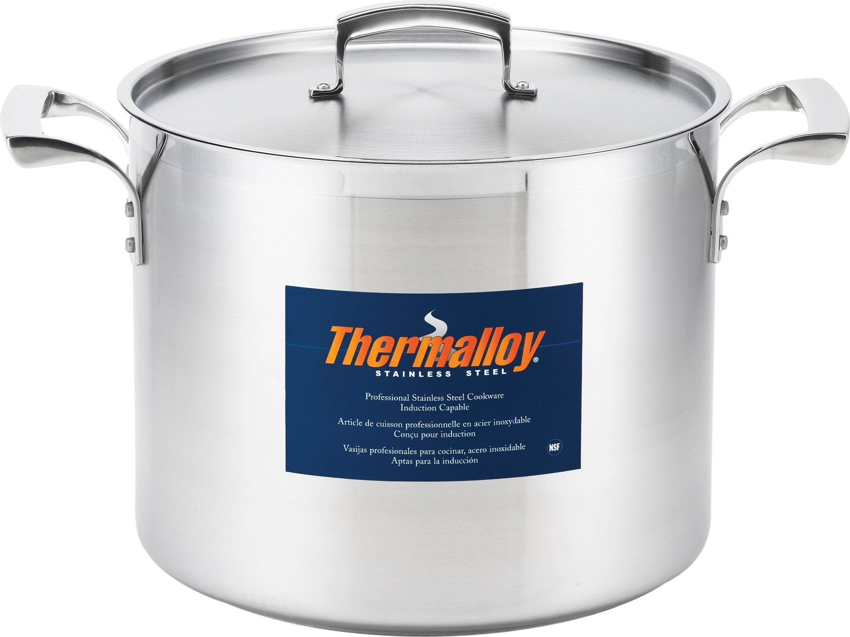 Browne - 20 Thermalloy® QT Stock Pot, Stainless Steel Deep Design, 5723920, 20 QT, Silver