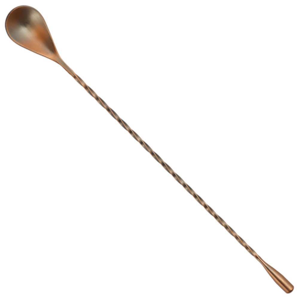 Winco BABS-12AC Bar Spoon, 12"L, Teadrop End, 18/8 SS, Antique Copper Finish