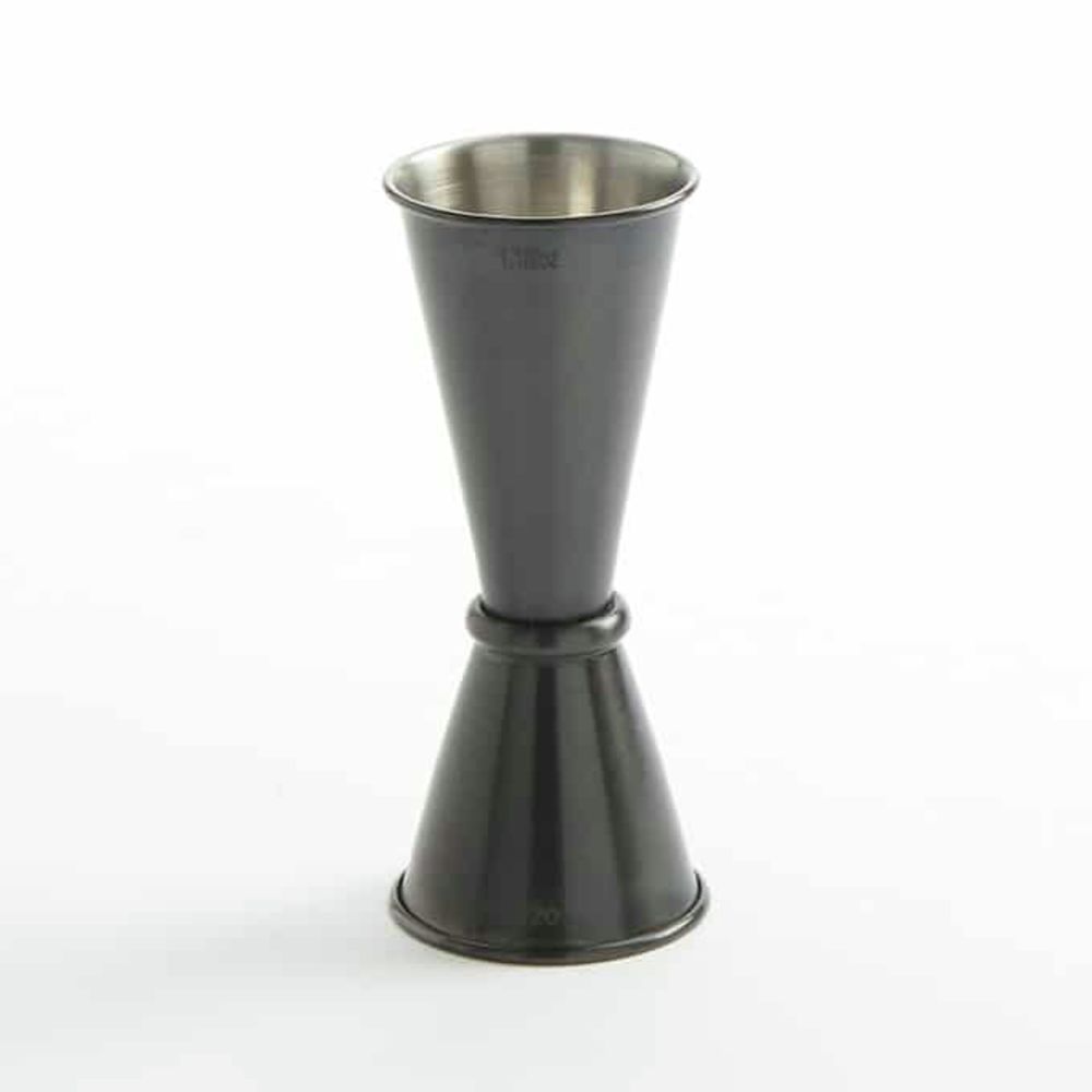 American Standard JGB4 Jigger, Black, 1 oz. x 1-1/2 oz., Stainless Steel, Rolled Edge, 1-3/4" dia. x 4-1/4"H