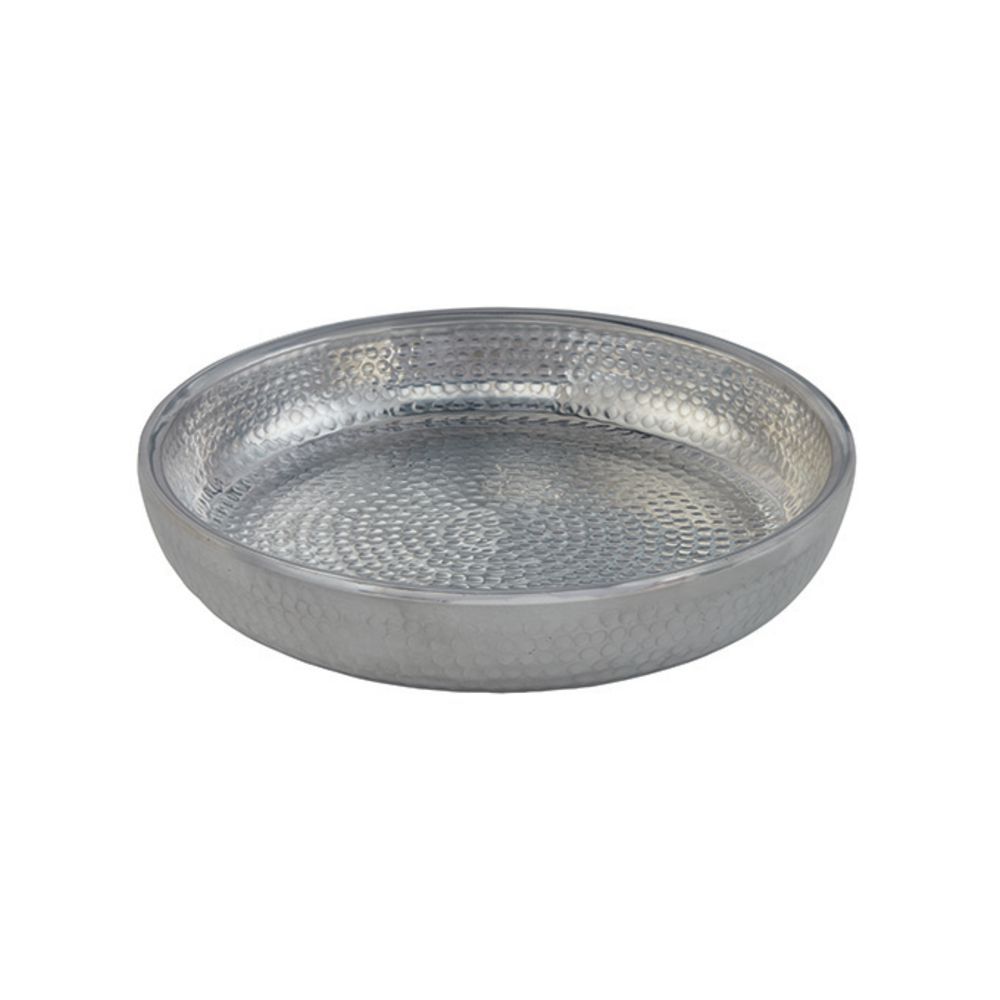 American Standard ADSEAS14 Seafood Tray, 14" Dia., Silver, Double-Wall, Hammered Aluminum, 128 Oz.