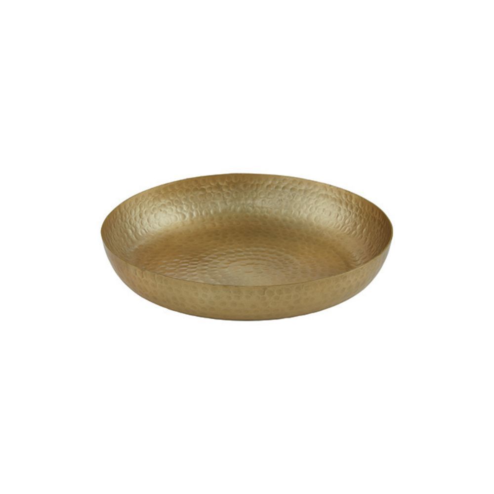 American Standard ASEAG12 Seafood Tray, 12" dia., 80 oz., Hammered Aluminum, Gold - Hand Wash Only