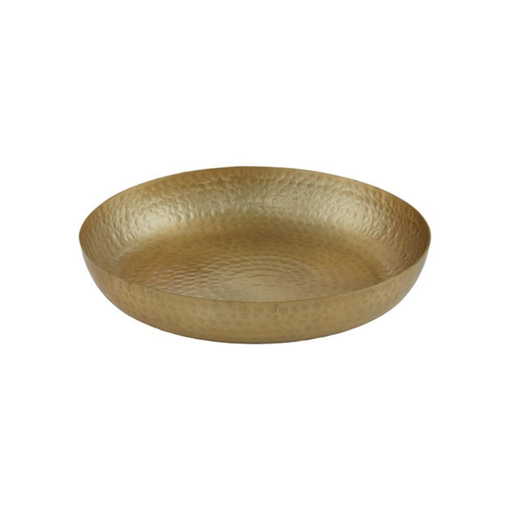 American Standard ASEAG14 Seafood Tray, 128 oz., 14" Dia, Gold, Hammered Aluminum, Hand Wash Only