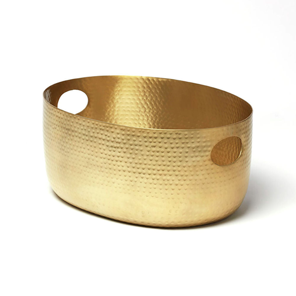 American Standard ATHG14 Oval Beverage Tub, Gold, 16-1/4 qt., Hammered Aluminum, 19"L x 14"W x 8-1/4"H, Hand-Wash Only