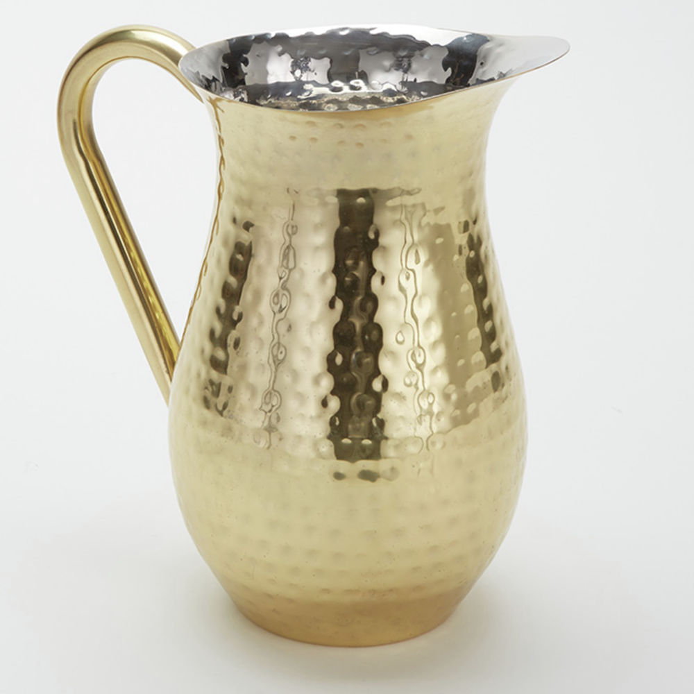 American Standard BWPHG84 Bell Pitcher - 84 oz, Hammered Gold Finish, 8-3/4" x 5" x 9-1/4", with Ice Guard.