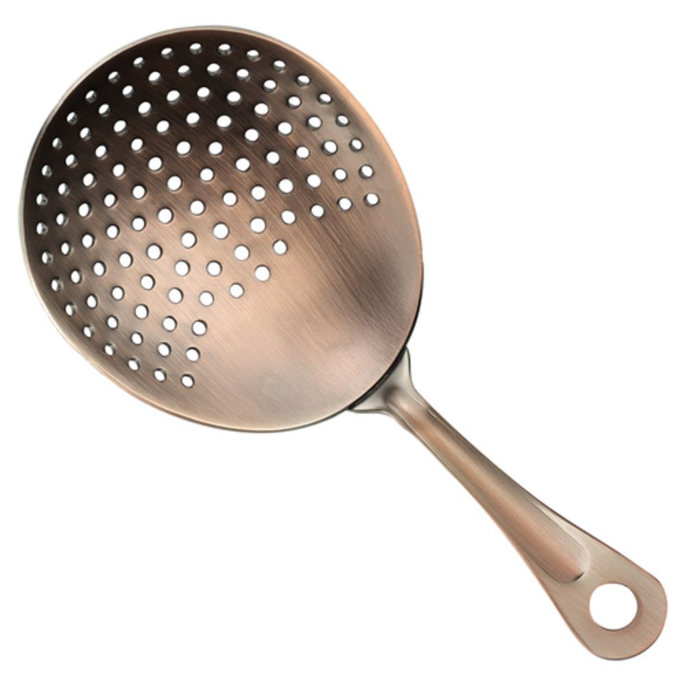 Winco BAJS-6AC Julep Strainer, 6-3/8"L, 18/8 SS, Antique Copper Finish