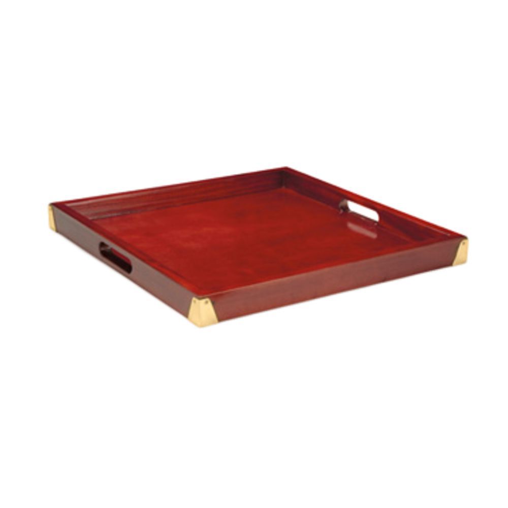G.E.T. LUX-2121-M, Square Mahogany Luxure Room Service Tray, 21"X2, Natural Finish