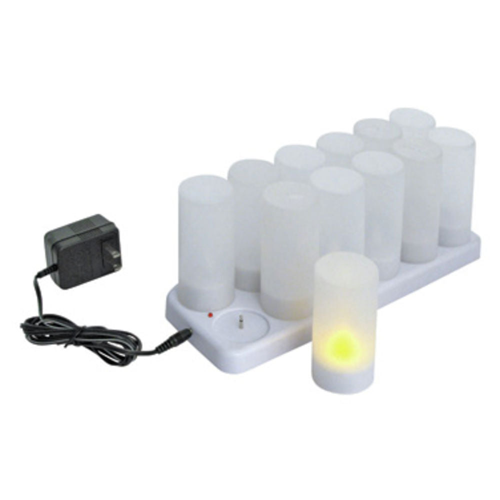 Winco CLR-12S Flameless Tealight Candle Set, White, 1-1/2" dia. x 1-1/2"H