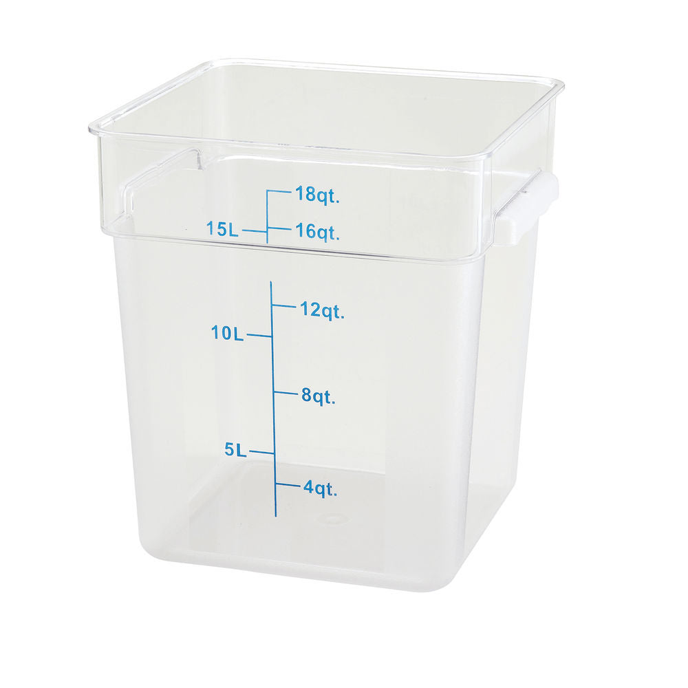 Winco PCSC-18C Food Storage Container, 18 qt, Clear, 11-1/8" x 12-5/8" x 12-1/2"H